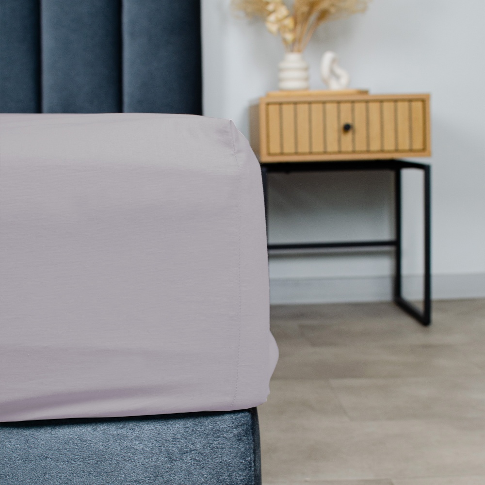 Простирадло на резинці Моно 180x200 см сизий