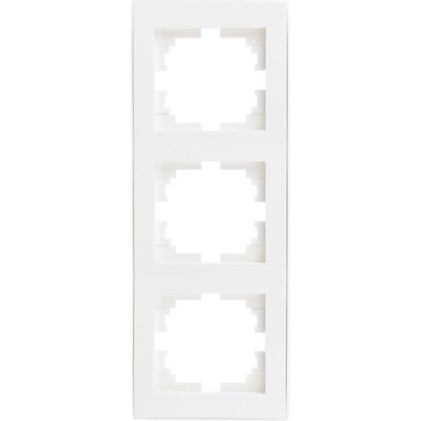 Рамка тримісна Lezard Rain вертикальна білий із білою вставкою 703-0202-153
