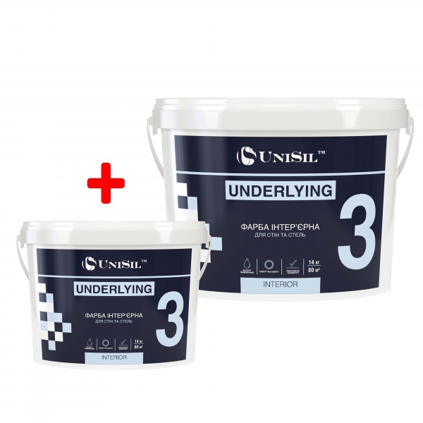 Фарба акрилова водоемульсійна латексна UniSil 3 База А мат 14 кг + 3,5 кг 
