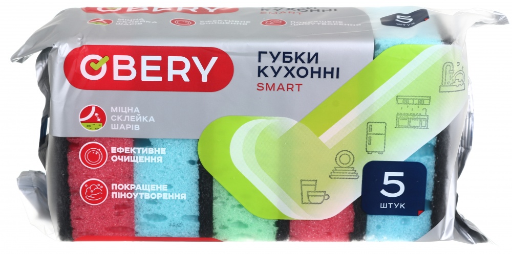 Губка для кухни OBERY SMART 5 шт.