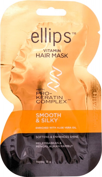Маска для волос Ellips Vitamin Smooth Silky Безупречный шелк с Про-кератиновым комплексом 18 мл