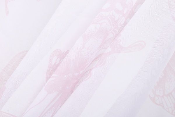 Тканина тюлева Декостиль w356 7302/28 білий з рожевим