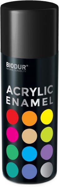 Эмаль акриловая Biodur RAL 9005 черный высокий глянец 400 мл