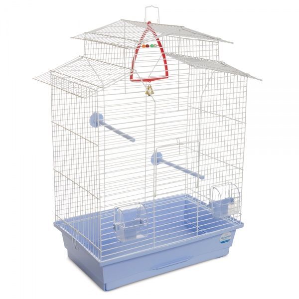 Клетка Природа для птиц Изабель-2 белая / светло-голубая PR241500