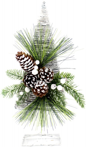 Искусственная елкаротанговая на подставке 40 см серебряный 