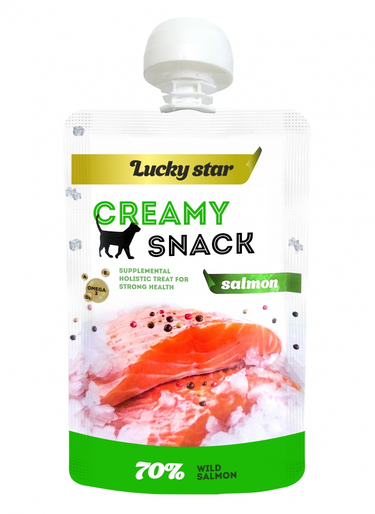 Лакомство Lucky Star нежное пюре дикий лосось 85 г