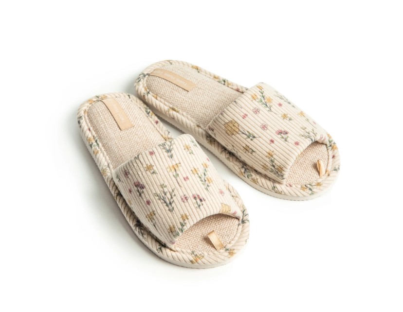 Капці домашні Twins HS-VL вельвет р.38/39 бежевий із малюнком