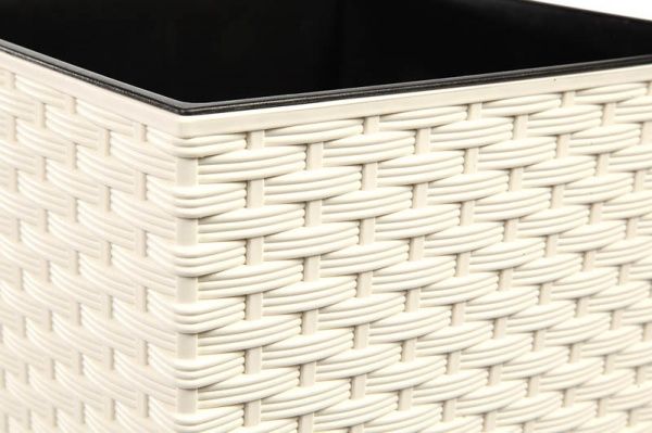 Горшок Lamela Финезия ротанг квадратный кремовый 