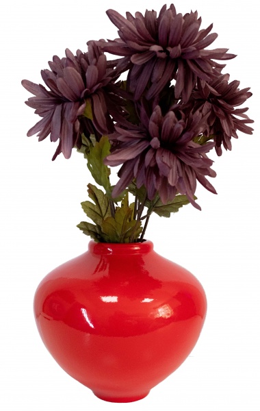 Ваза керамическая Nana ceramics Юла 21 см красный глянец 