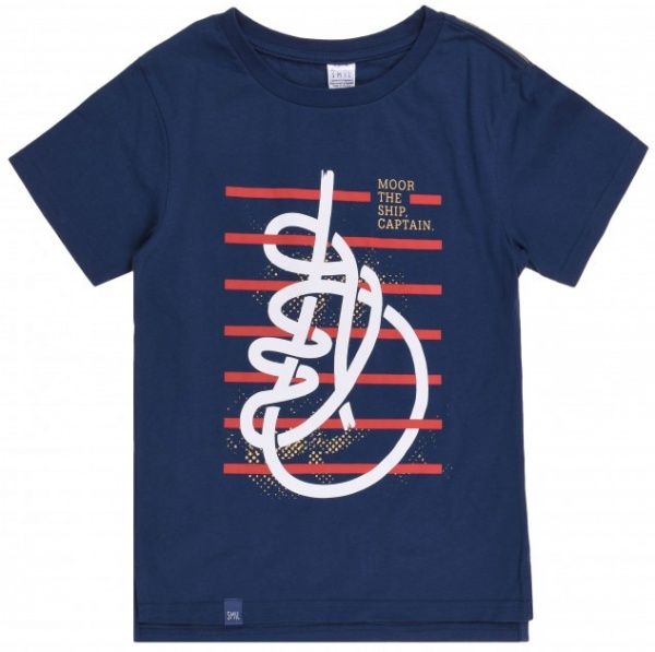 Футболка для мальчика Smil 110586-1 р.164 серо-синий 