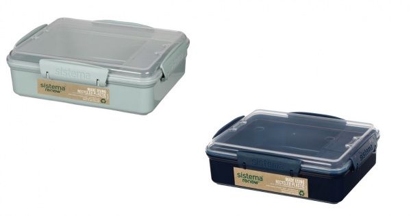 Контейнер для хранения RENEW две секции 0,975 л пластик серый 02500201 Sistema