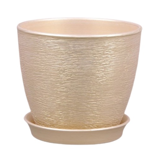 Горшок керамика ВК круглый белое серебро 1,8 л Shynkar&KO