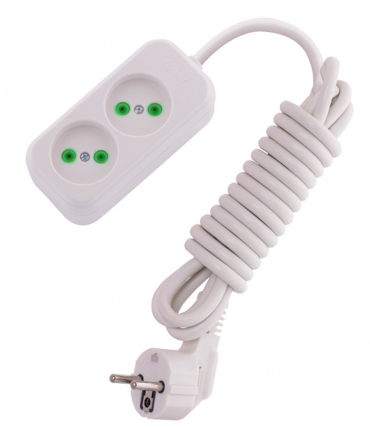 Удлинитель Lezard Letitia без заземления 2 гн. белый 2 м 721-0202-203 