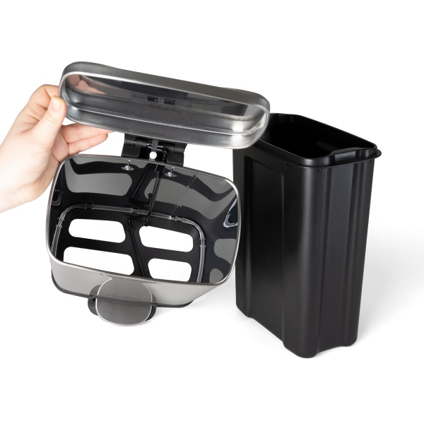 Відро з кришкою MVM BIN-15 5L SS STEEL SQUARE 5 л сталевий 