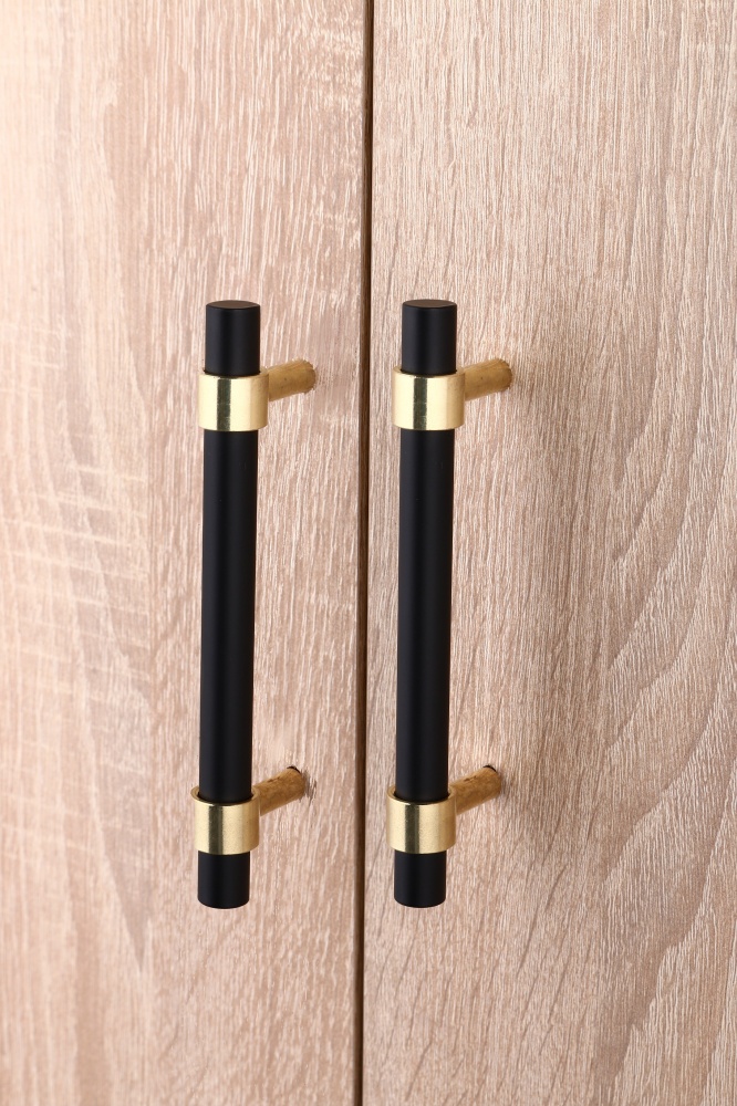Ручка для меблів рейлінгова 96 мм чорний/золото