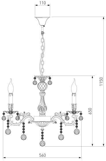 Люстра підвісна Strotskis Premiera 6x60 Вт E14 сріблястий 231/6 