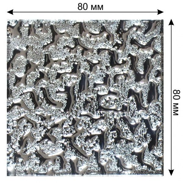 Плитка Grand Kerama Тако моно платина рифлене 8x8 