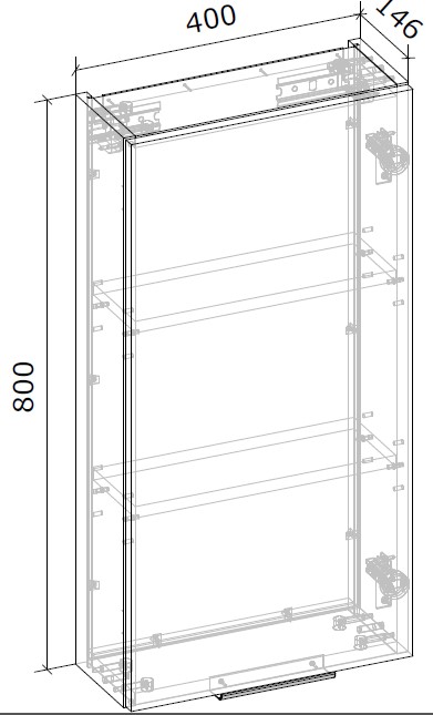 Шкаф подвесной Грейд Кори 400х800х146 мм дуб артизан