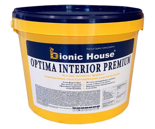 Краска акриловая Bionic House Optima Interior Premium мат 10л 14кг