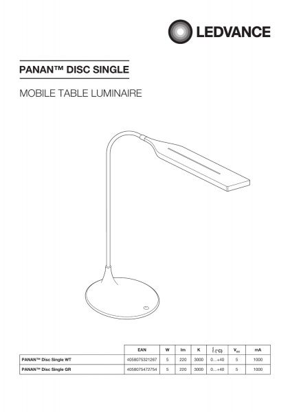 Настольная лампа Ledvance Panan LED 5 Вт графитовый 