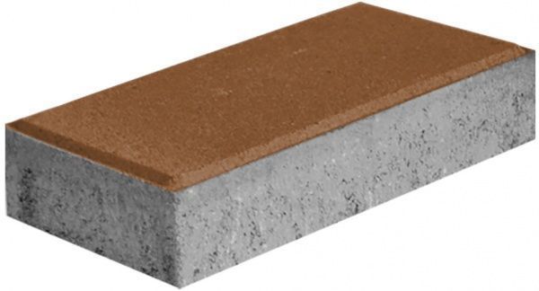 Тротуарная плитка Кирпичик 200х100х40 коричневая