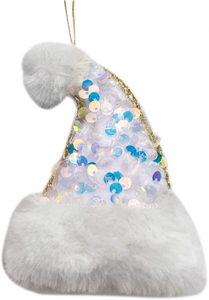 Подвеска Dalian Everglory колпак с пайетками 11 см белый LX2021-0909