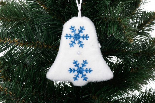 Декоративная подвеска Shunda колокольчик 11 см бело-синий SDE213411WB