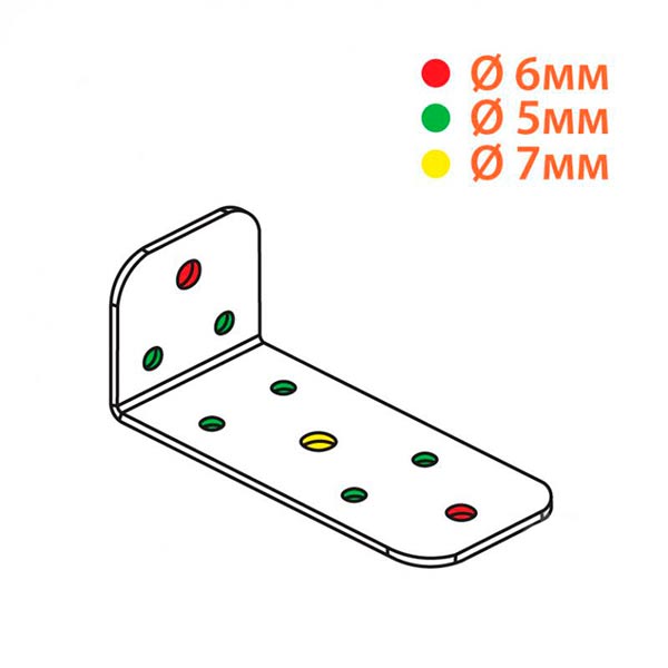 Кутник перфорований Kolchuga асиметричний 90x35x40 мм 2,5 мм