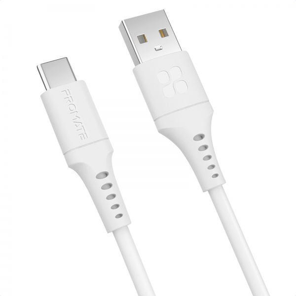 Кабель Promate PowerLink-AC200 USB-A to USB-C 3А 2 м 2 м білий (powerlink-ac200.white) 