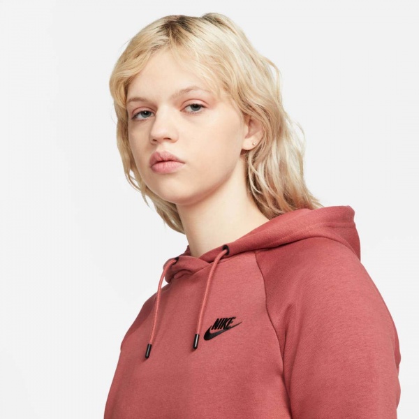 Джемпер Nike ESSNTL FLC PO HOODIE DX2316-691 р. XS бордовый