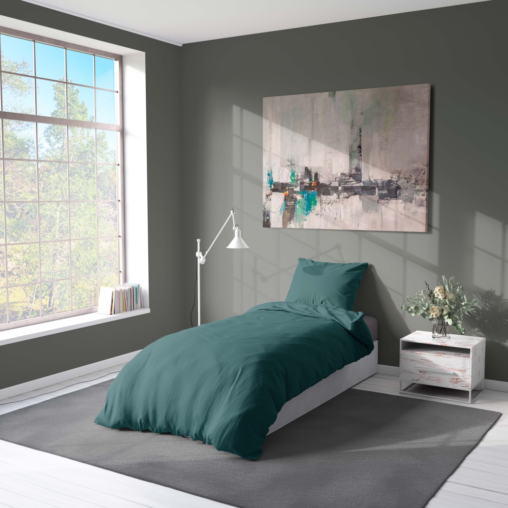 Комплект постільної білизни Mono поплін 1,5 зелений Luna