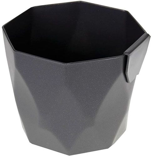 Кашпо пластикове Prosperplast Rocka круглий 1л (70992-426) графітовий 