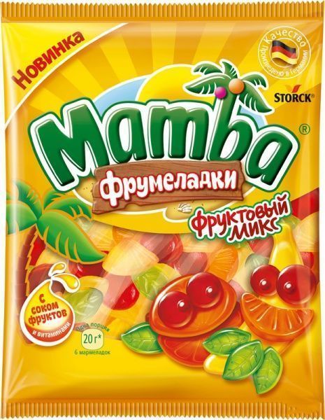 Мармелад Mamba жевательный Фрумеладки Фруктовый микс 72 г (4014400922905) 