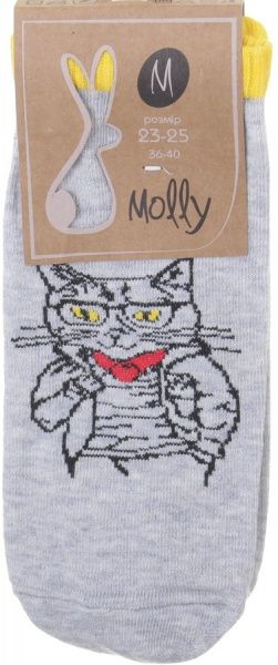 Шкарпетки жіночі Молли Кіт р. 23-25 сірий меланж 