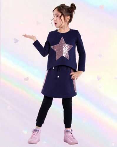 Кофта PURPURINO с аппликацией звезда р.122 темно-синий 5025/122 