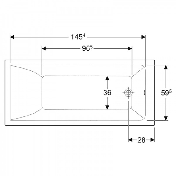 Ванна акрилова Geberit Selnova Square 554.382.01.1 160х70 см 