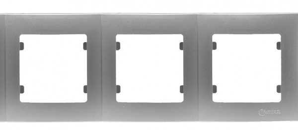 Рамка тримісна Makel Lillium Natural Kare горизонтальна срібло 32065703
