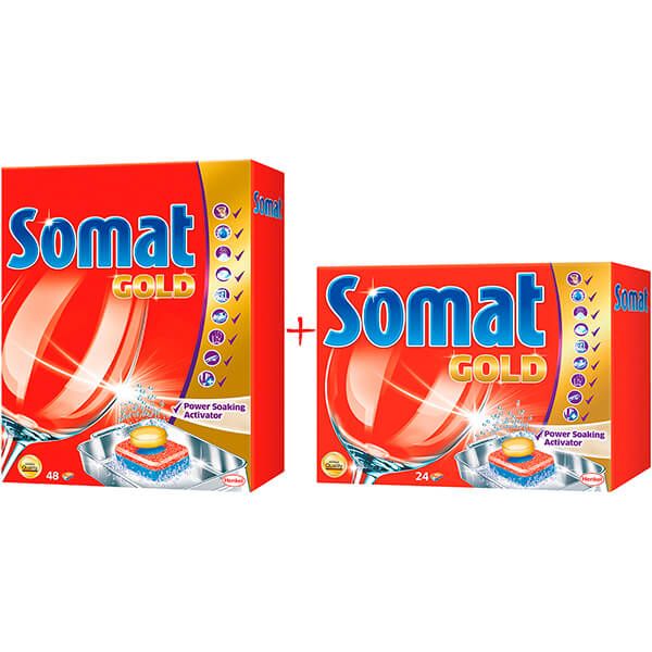 Засіб для посудомийних машин Somat Gold 48 + 24 шт