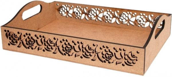 Таця Квітковий орнамент 37x26,5x9,3 см Rosa Start 