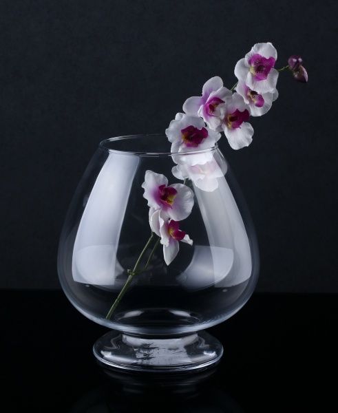 Ваза стеклянная прозрачная 23х22