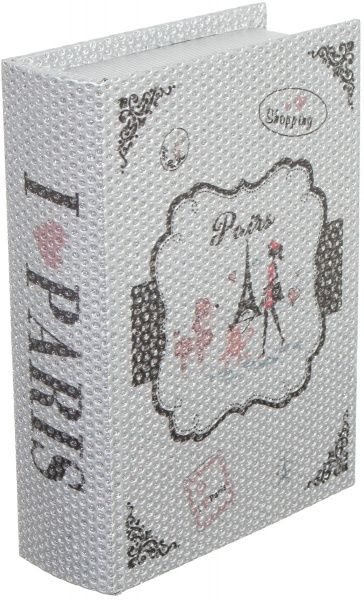 Шкатулка-книга Прованс 23х17х6 см серо-серебристая