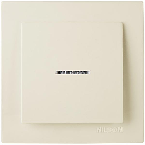 Выключатель одинарный Nilson Thema с подсветкой кремовый