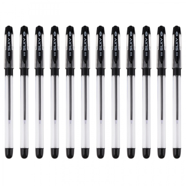 Ручка масляная Baoke 0.5 мм с грипом черная Silky (B36-black) 