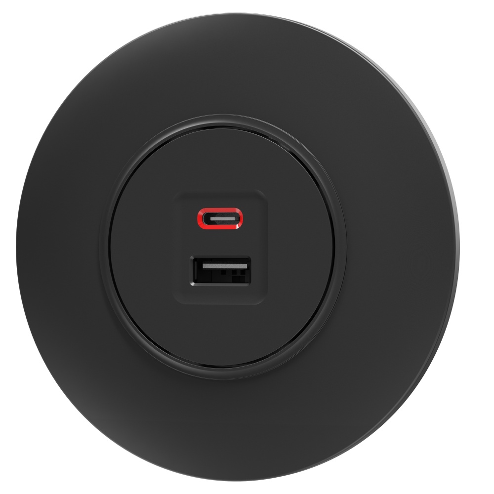 Механізм розетки USB + Type C HausMark Bela чорний