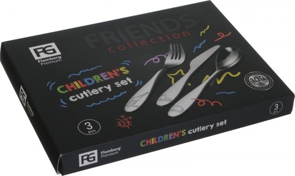 Набір столових приборів дитячий Friends 3 шт. Flamberg Premium