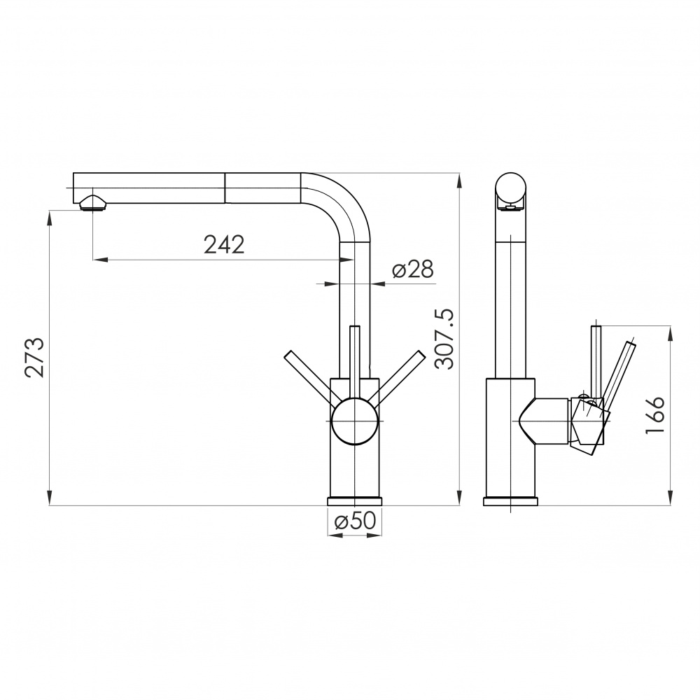 Змішувач для кухні Imprese ARGO-S f03409001DC, хром
