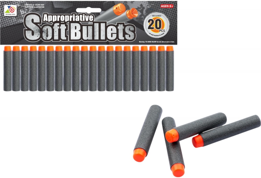 Набір м’яких куль Zecong Toys для помпової зброї (пласкі) 20 шт. 01*20