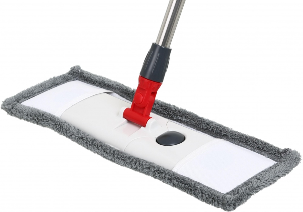 Швабра для вікон та дзеркал OBERY зі склизом 2 в 1 28 см сірий