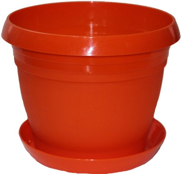 Горщик Оранжерея «Перлина» з підставкою круглий 1,8л теракот 