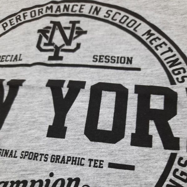 Футболка для мальчика AKKU New York р.122 серый 9164 